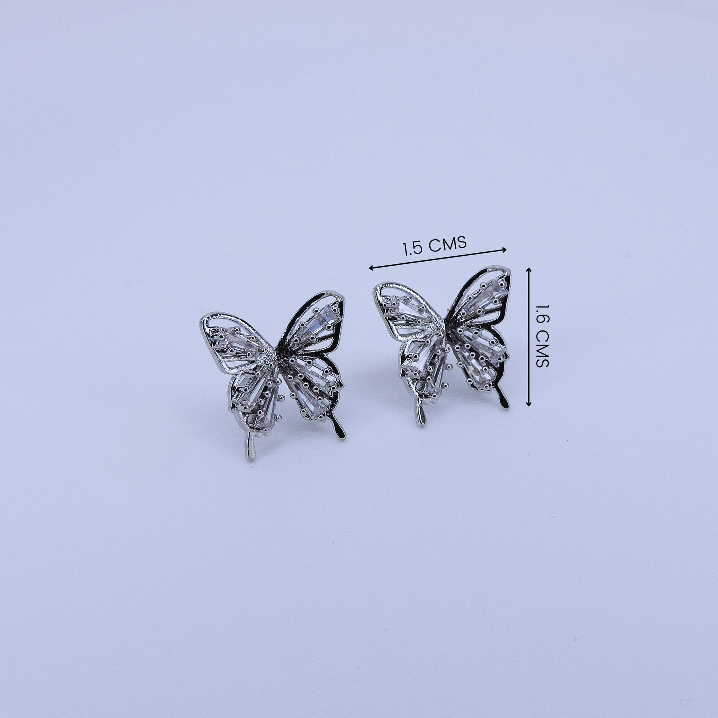 Aretes Mariposas Con Incrustaciones De Cristal