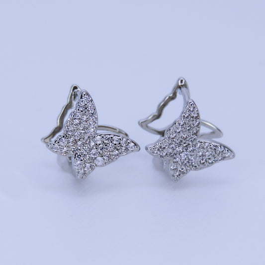 Aretes De Grapa Mariposas Brillantes